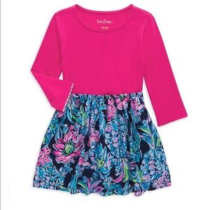 NWT Lilly Pulitzer Giavanna Girls Dress High Tide Navy Pineapple Paradise